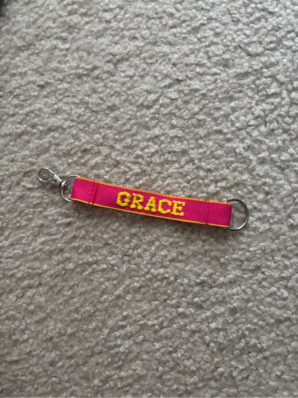 Personalized Kids Keychain Wristlet - Pink 'Grace'